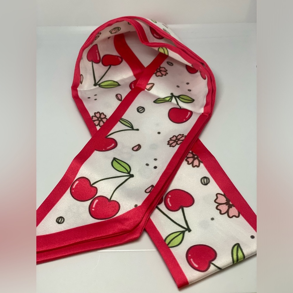 5/$25 Cherries and Flowers Bag Scarf - New